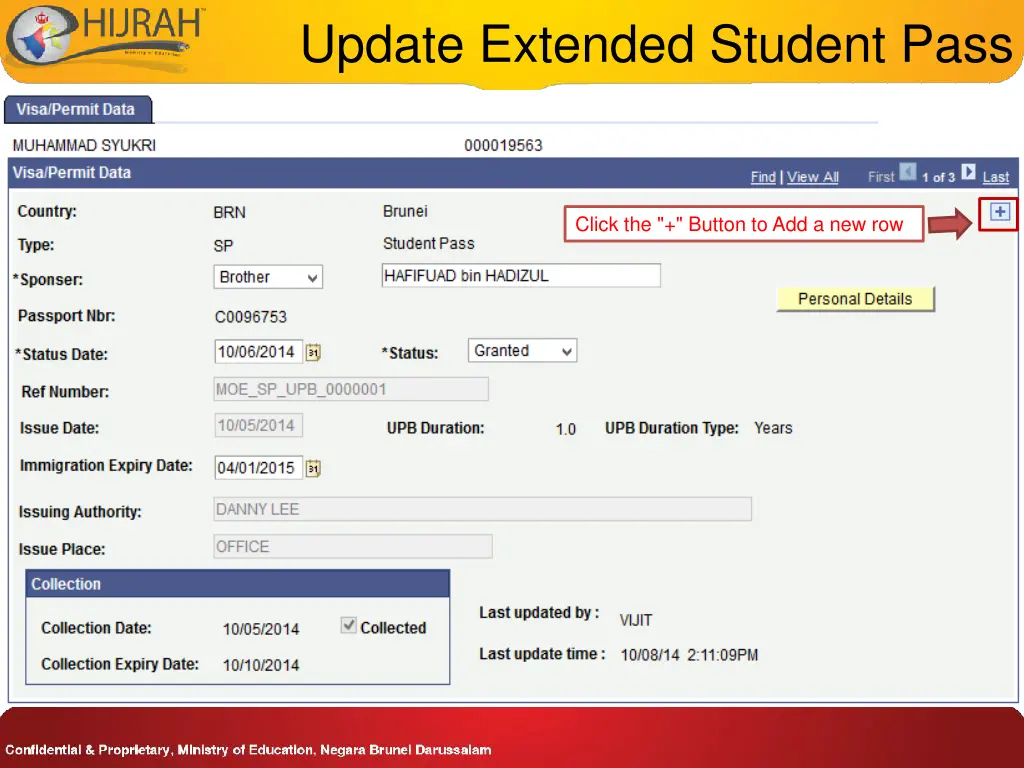 update extended student pass