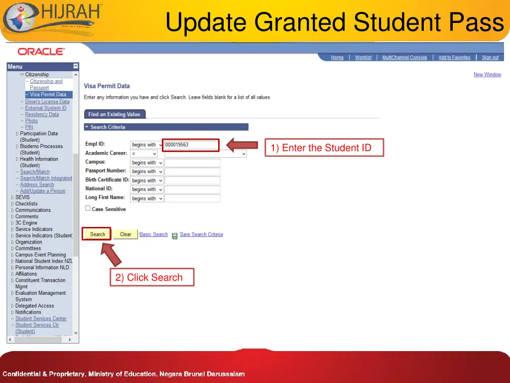 update granted student pass 1