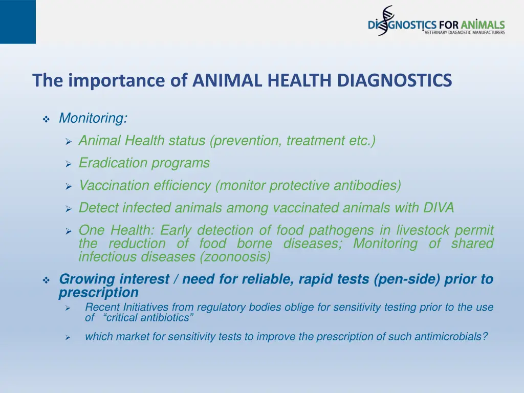 the importance of animal health diagnostics