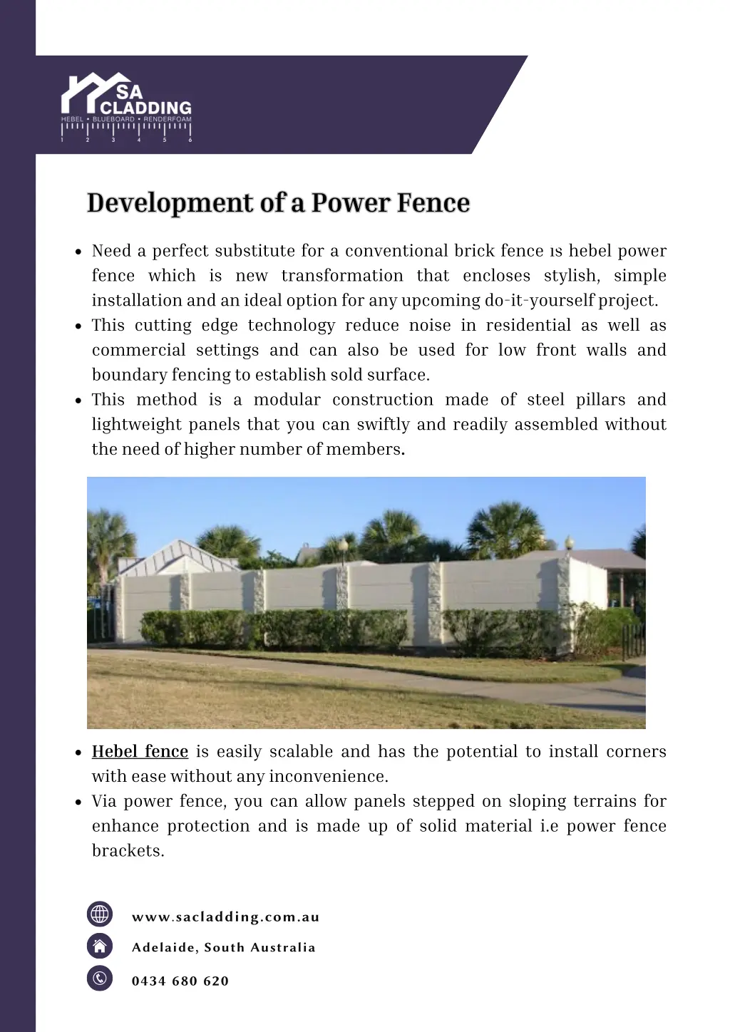 development of a power fence development