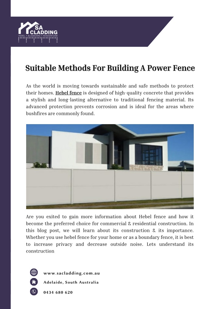 suitable methods for building a power fence