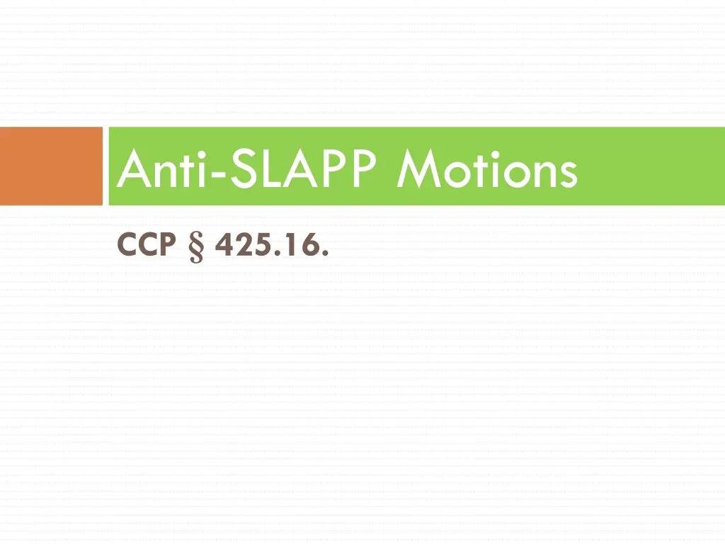 anti slapp motions