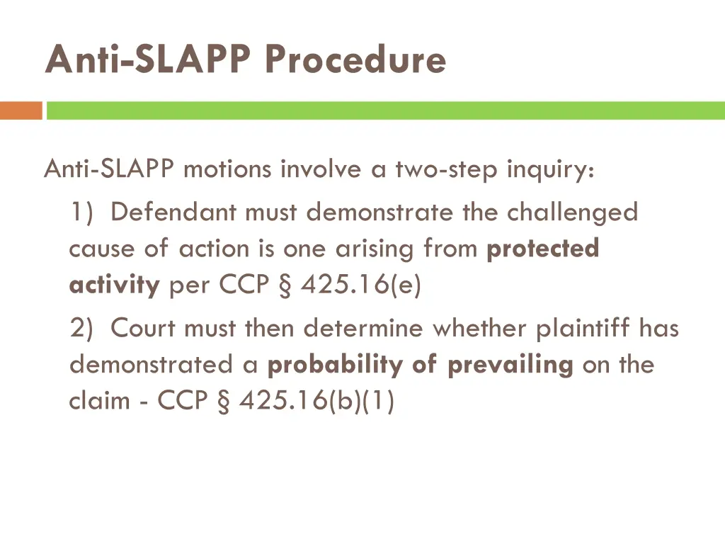 anti slapp procedure