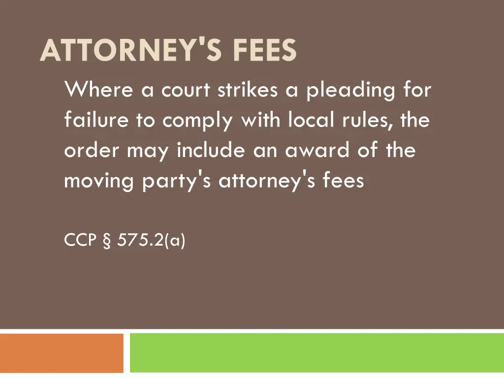 attorney s fees where a court strikes a pleading