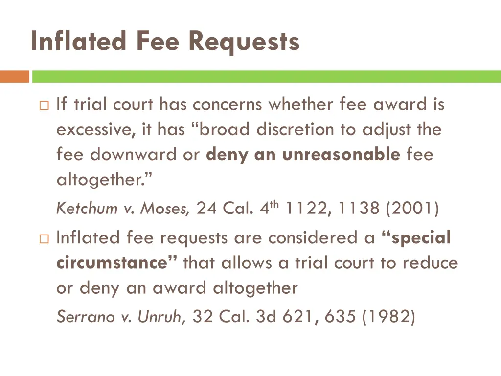 inflated fee requests