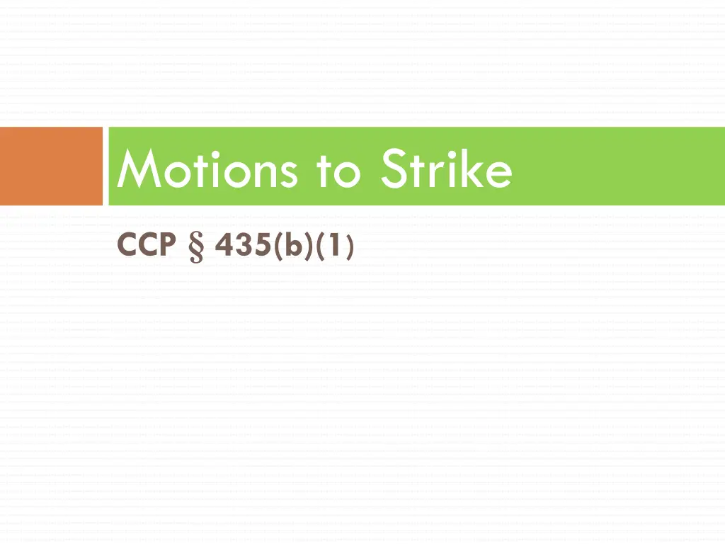 motions to strike