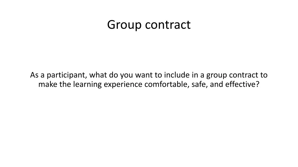 group contract