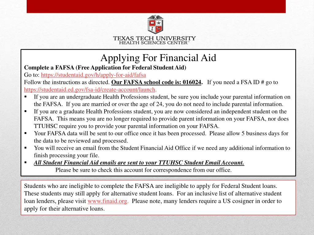 applying for financial aid