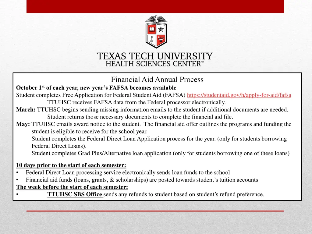 financial aid annual process