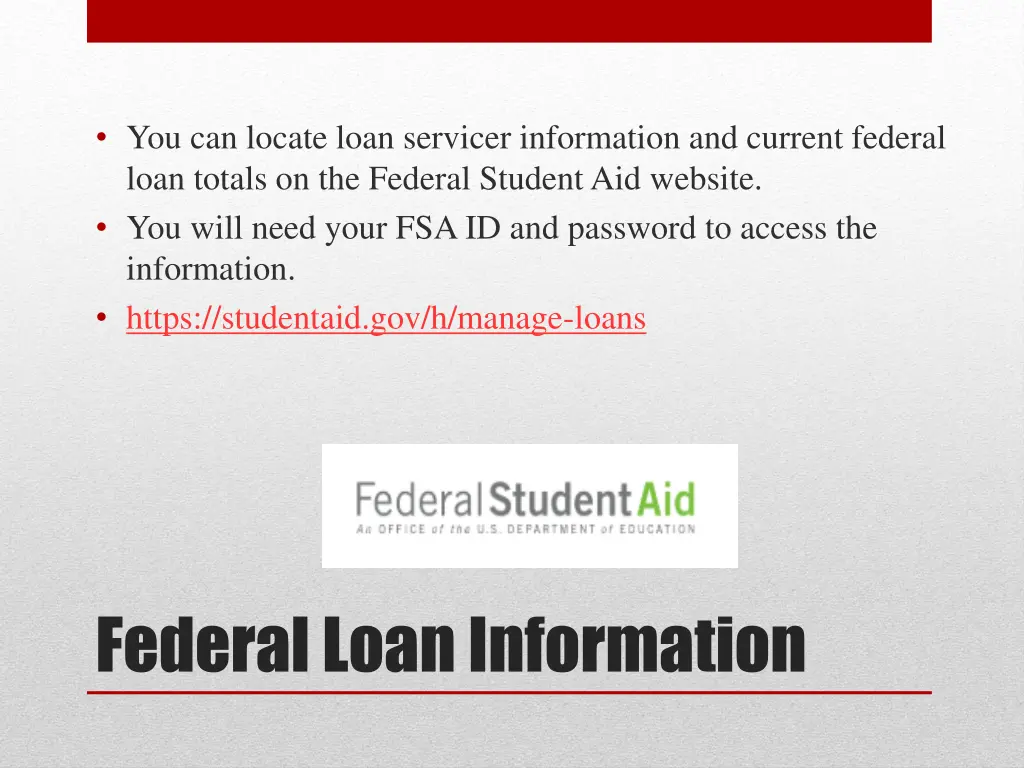 you can locate loan servicer information