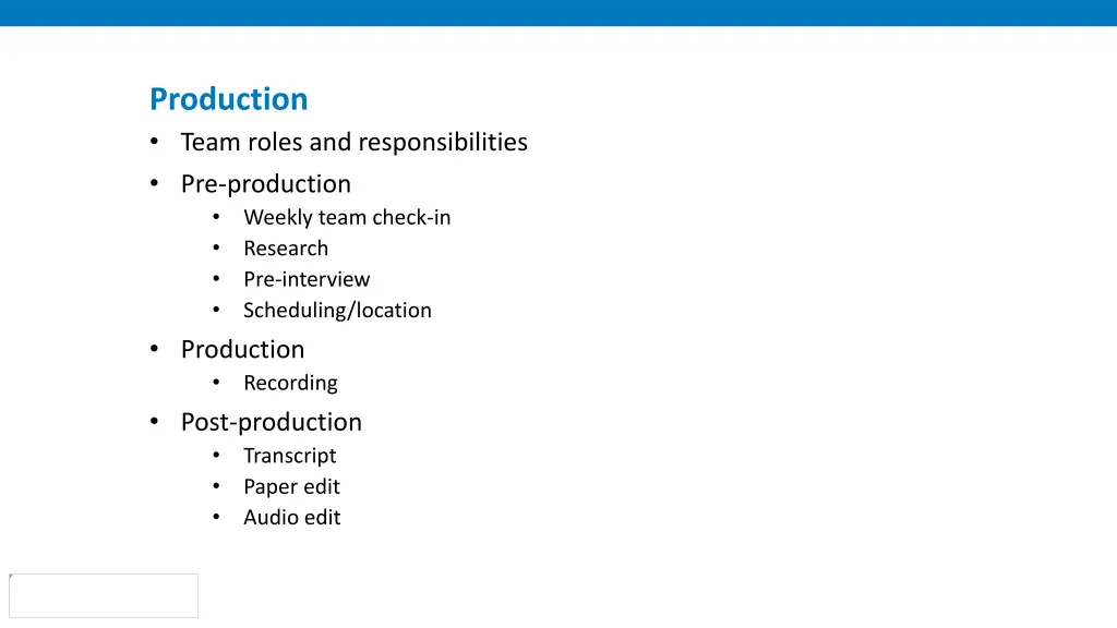 production team roles and responsibilities