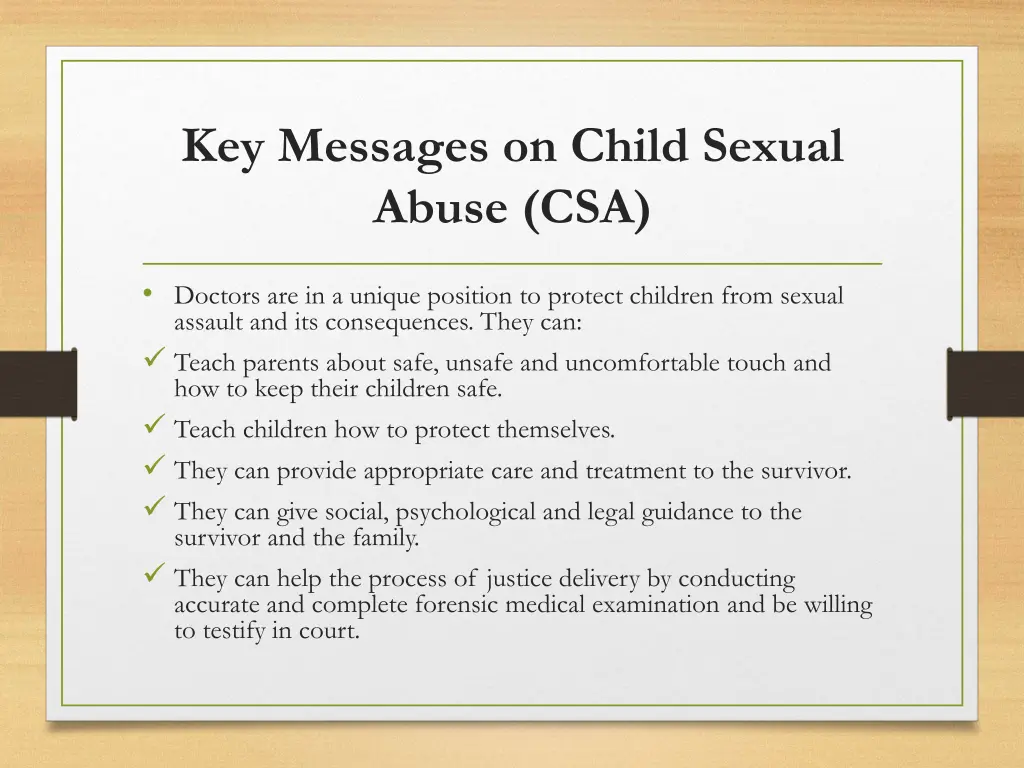 key messages on child sexual abuse csa 1