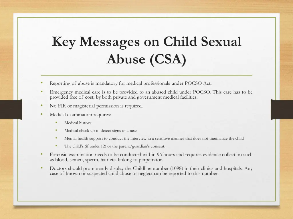 key messages on child sexual abuse csa 2