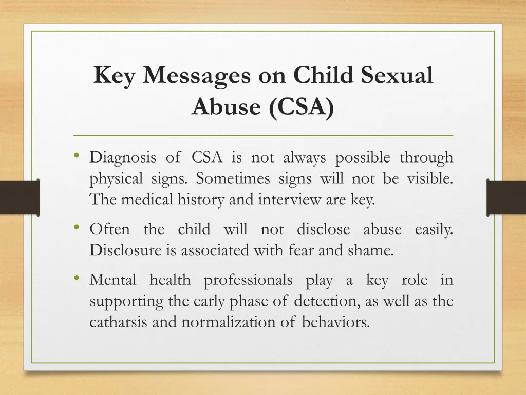 key messages on child sexual abuse csa 3