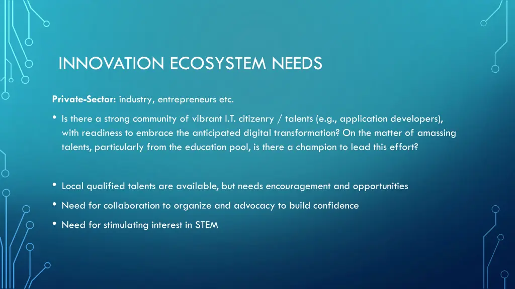 innovation ecosystem needs 5