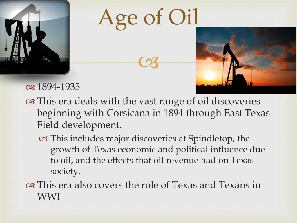 age of oil