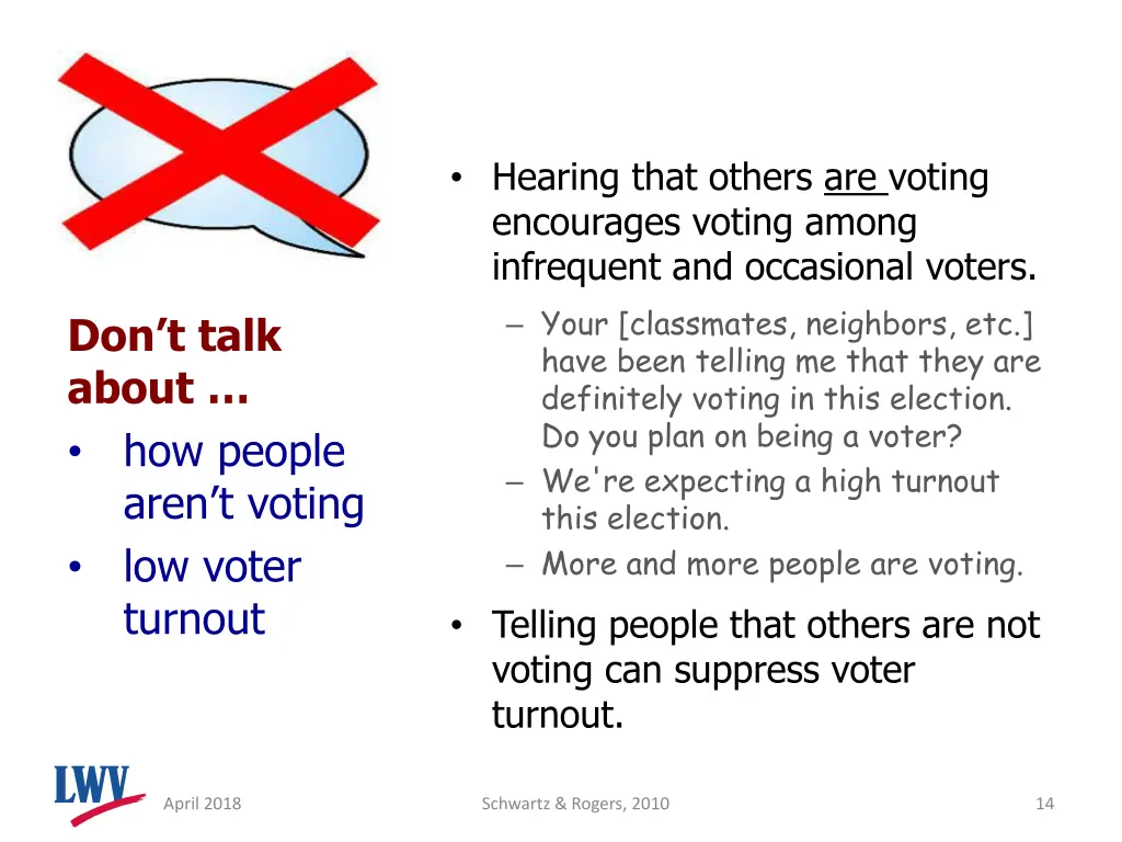 hearing that others are voting encourages voting