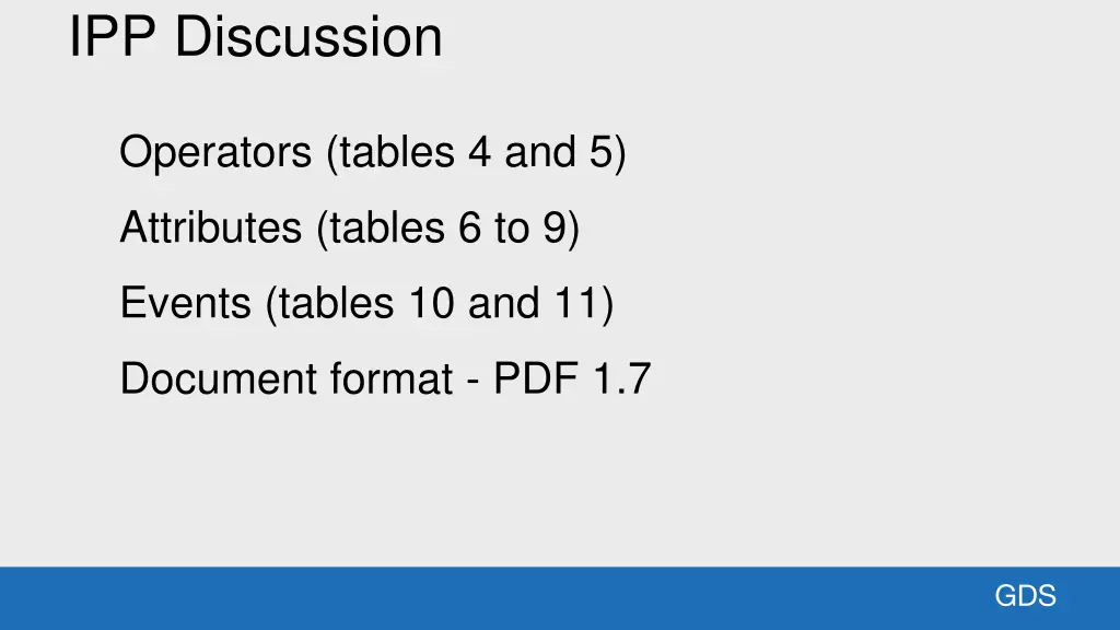 ipp discussion