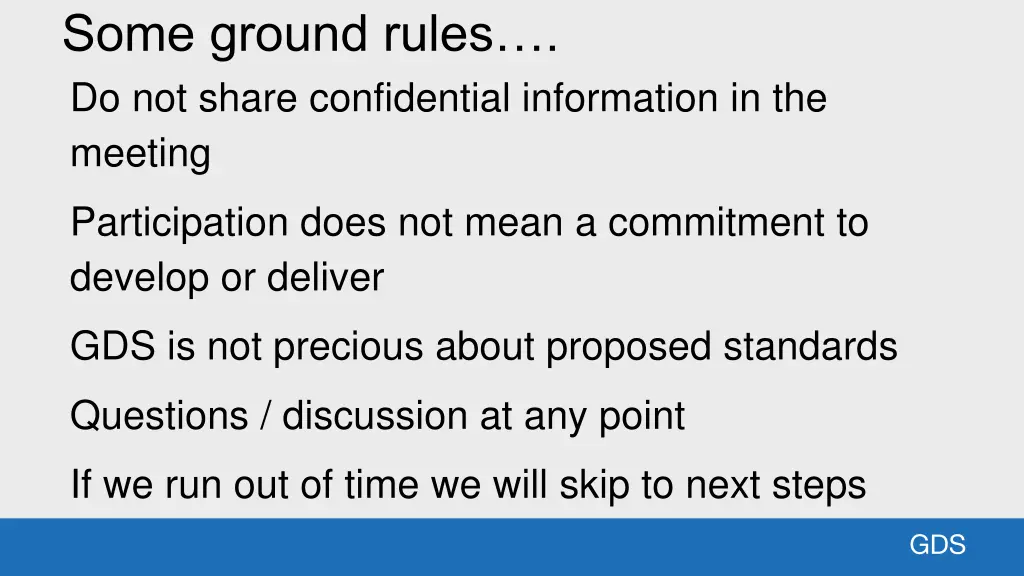 some ground rules do not share confidential