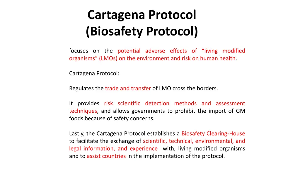 cartagena protocol biosafety protocol