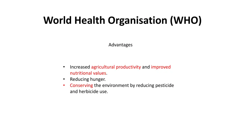 world health organisation who