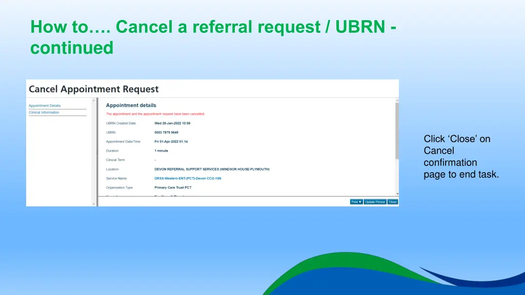 how to cancel a referral request ubrn continued 4