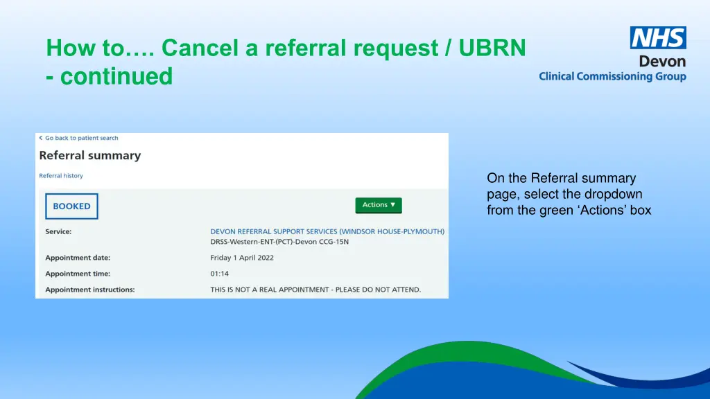 how to cancel a referral request ubrn continued