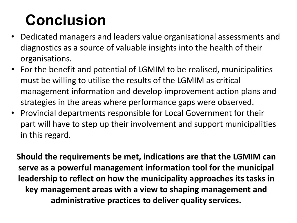 conclusion dedicated managers and leaders value