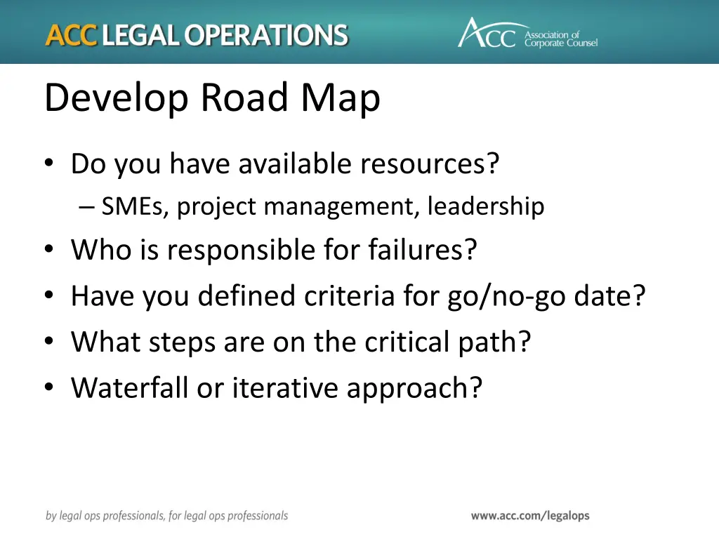 develop road map