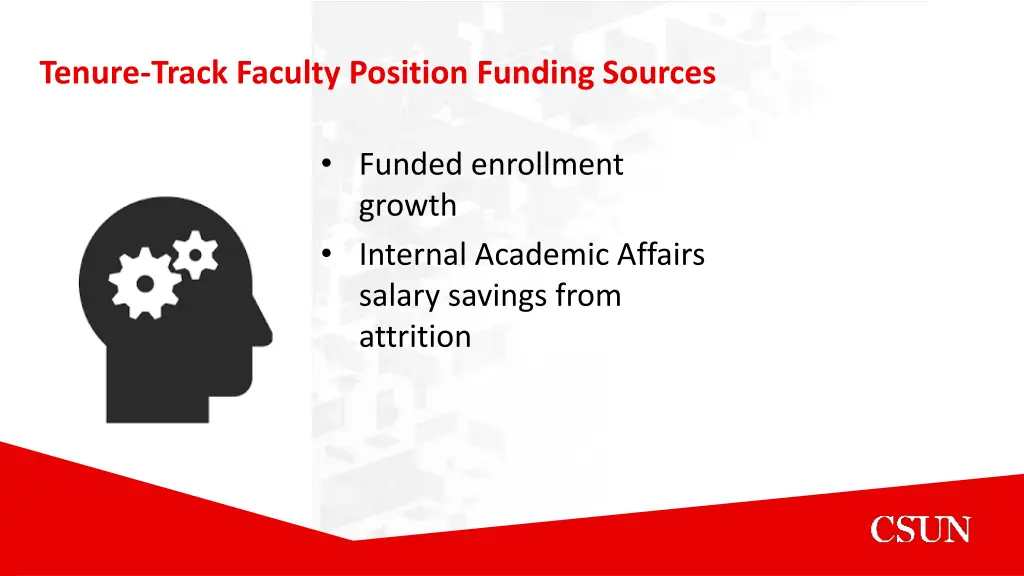 tenure track faculty position funding sources