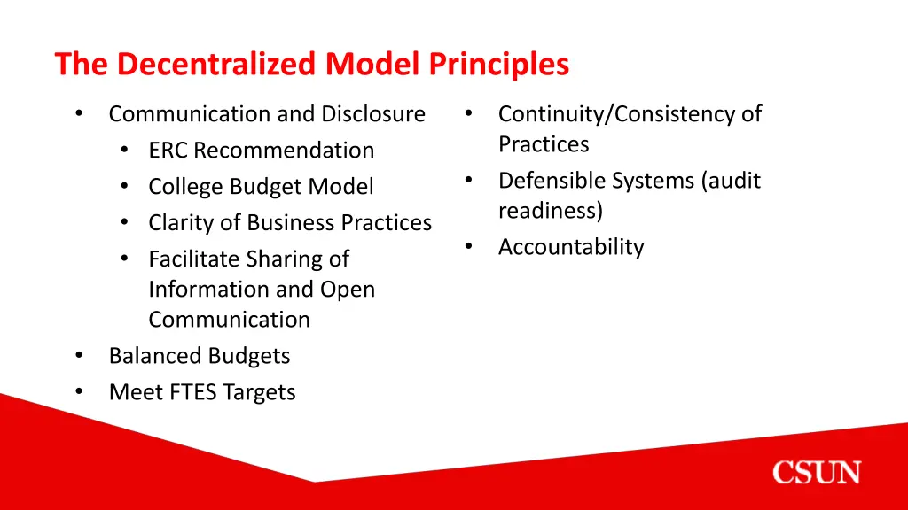 the decentralized model principles