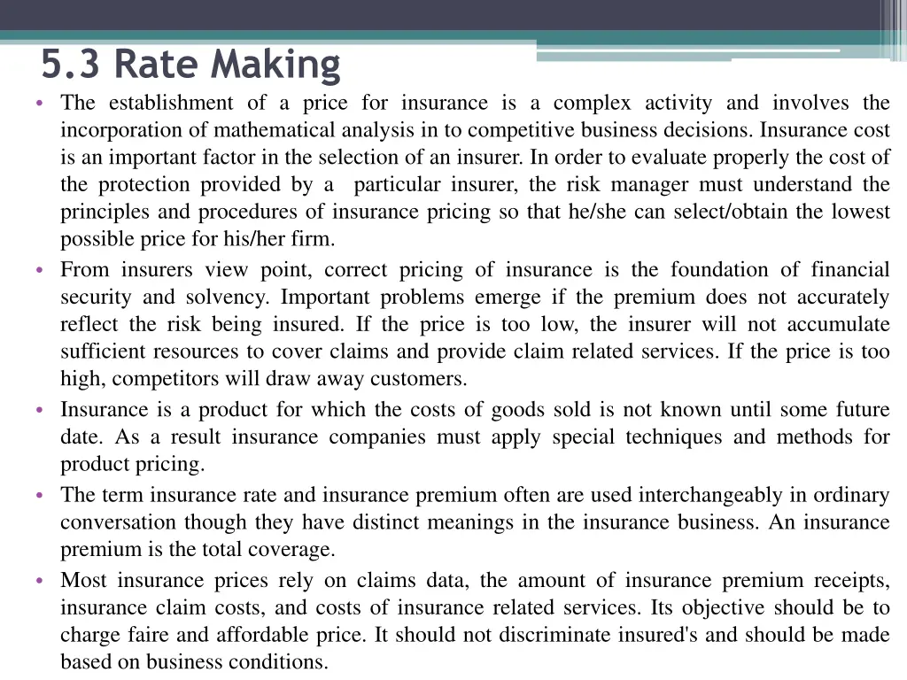 5 3 rate making the establishment of a price