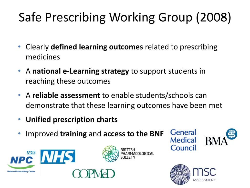 safe prescribing working group 2008