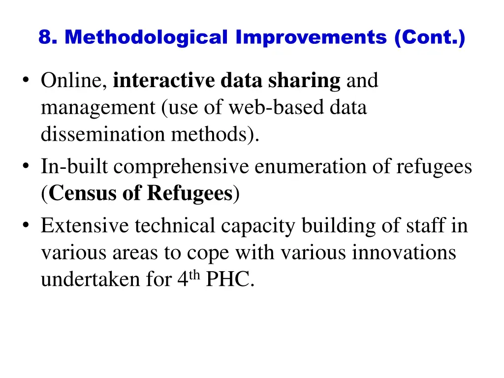 8 methodological improvements cont