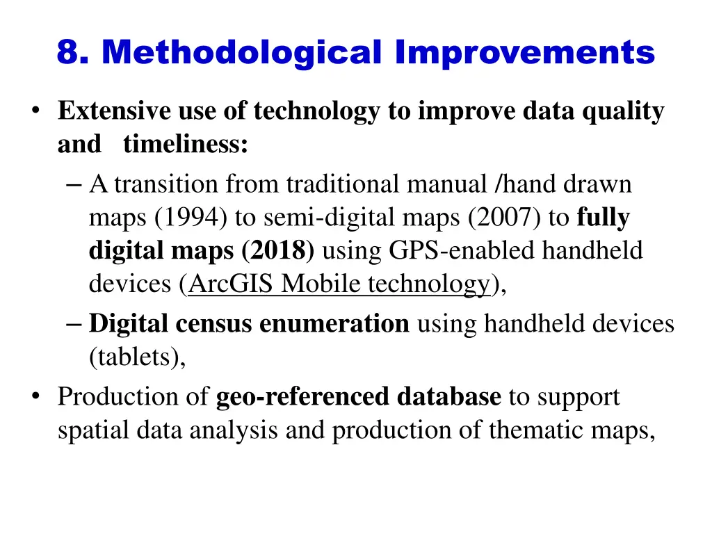 8 methodological improvements