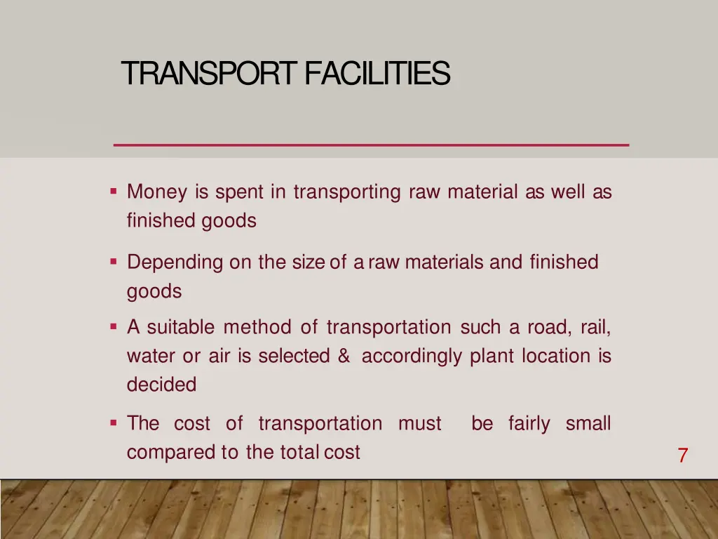 transportfacilities