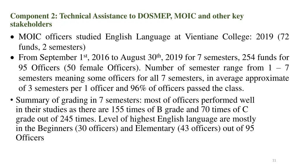 component 2 technical assistance to dosmep moic 1