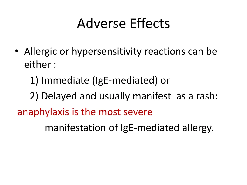 adverse effects