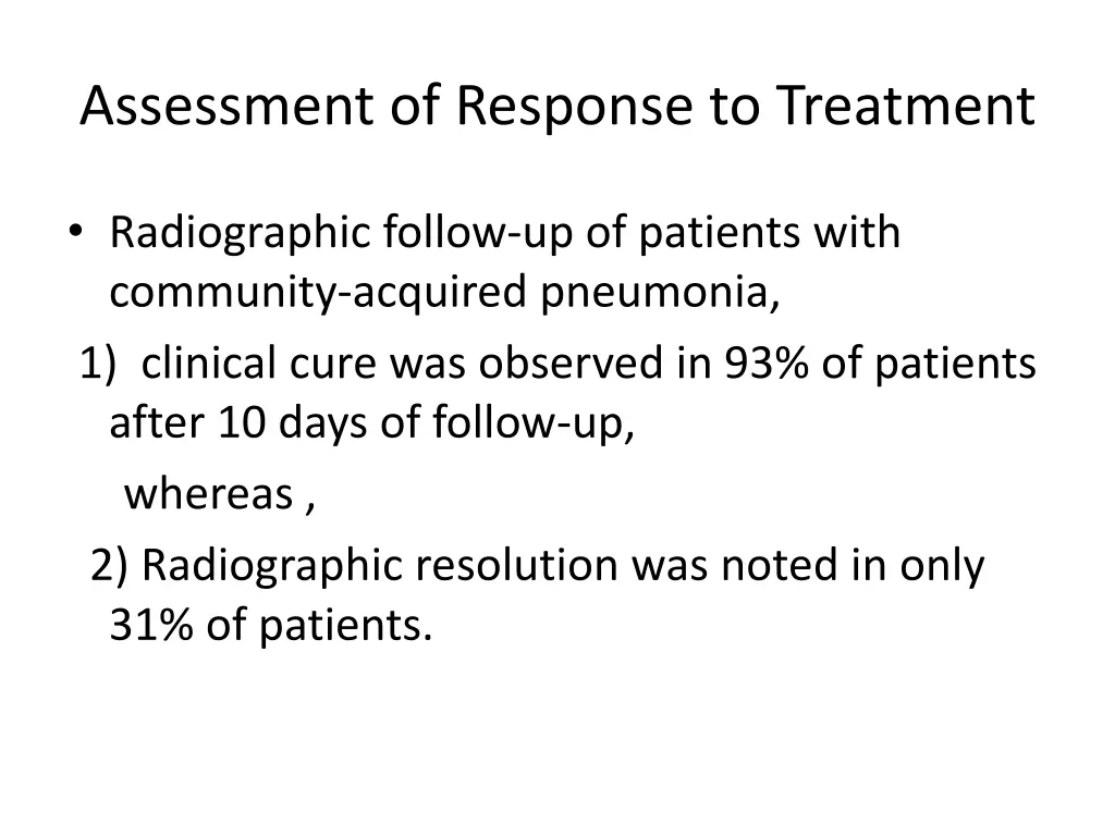 assessment of response to treatment 1