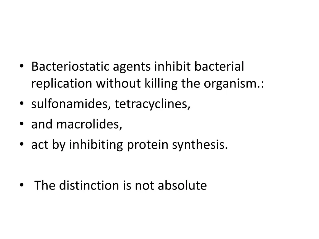 bacteriostatic agents inhibit bacterial