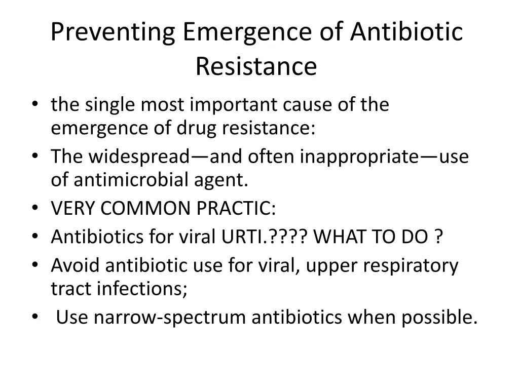 preventing emergence of antibiotic resistance