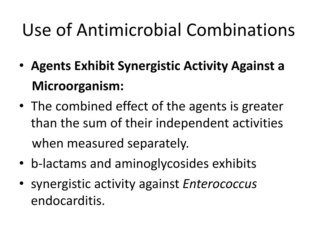 use of antimicrobial combinations