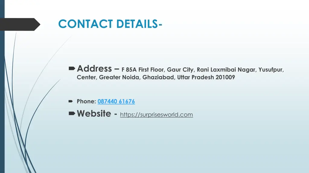 contact details