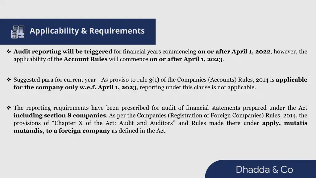 applicability requirements