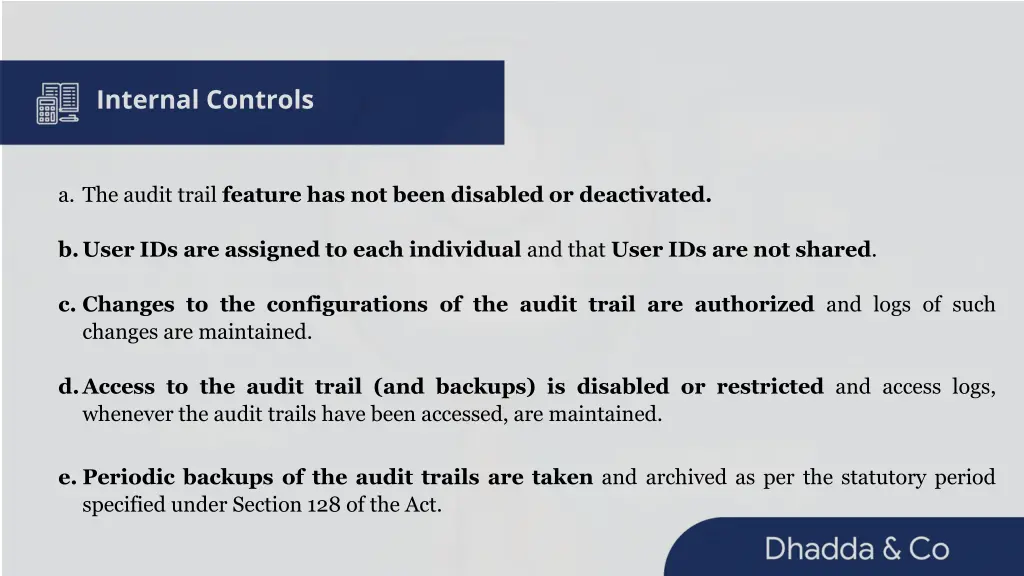 internal controls