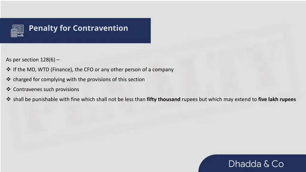 penalty for contravention