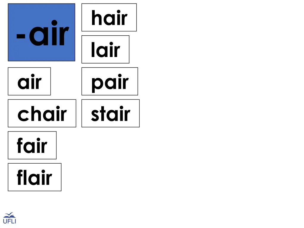 hair lair pair stair