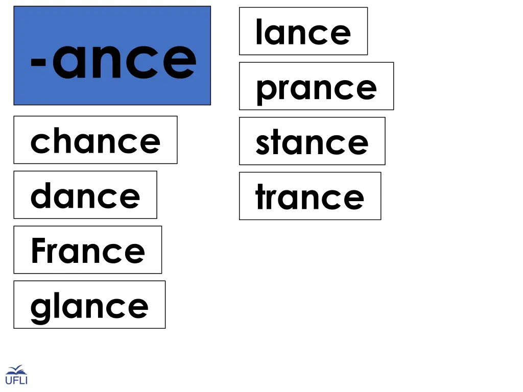 lance prance stance trance