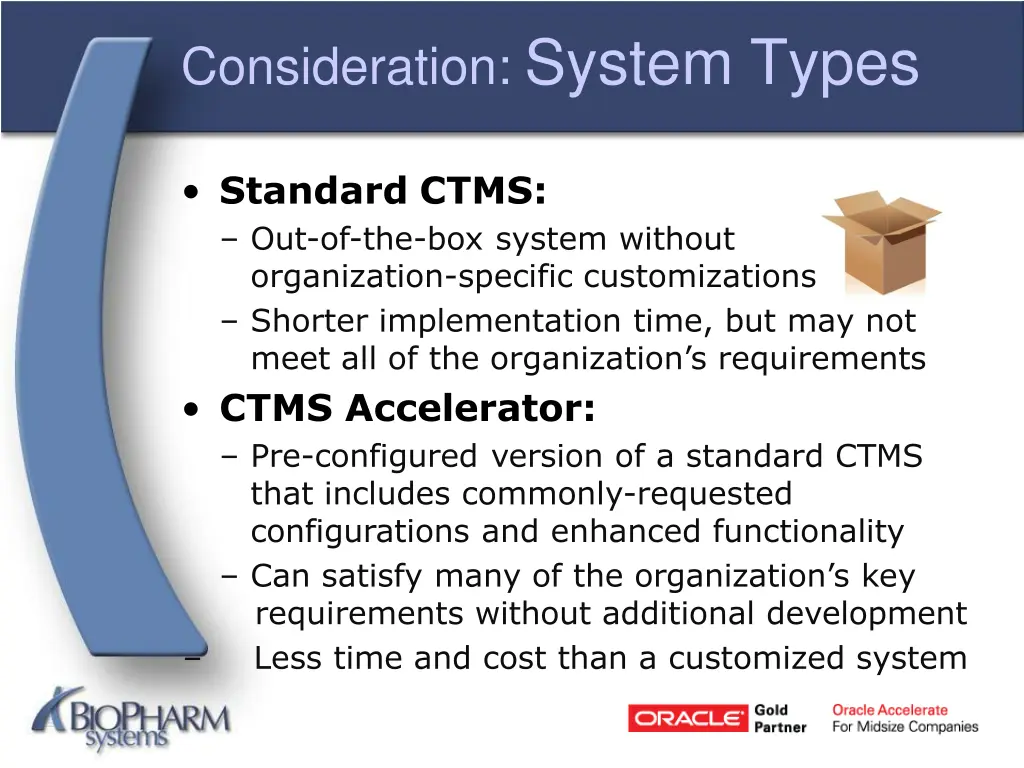 consideration system types