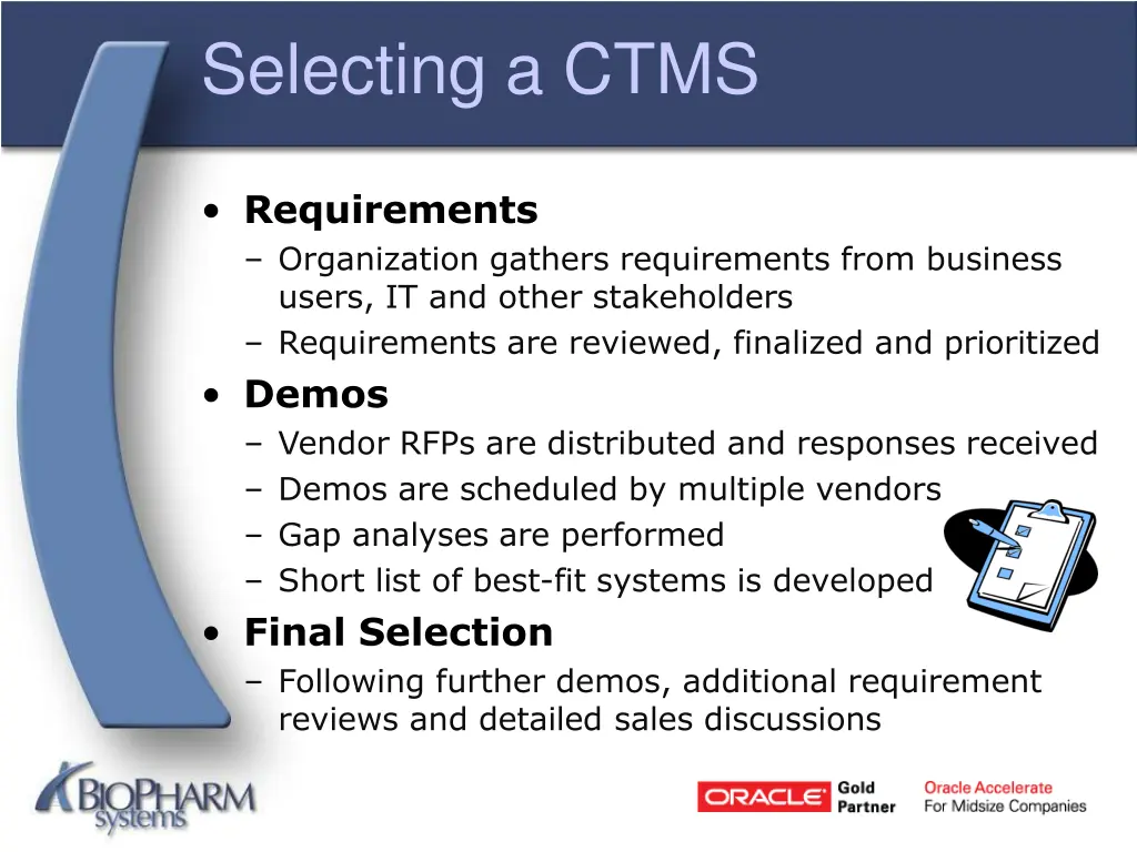 selecting a ctms